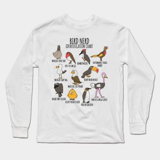 Funny Identification Chart for Bird Watchers & Ornithologists Long Sleeve T-Shirt